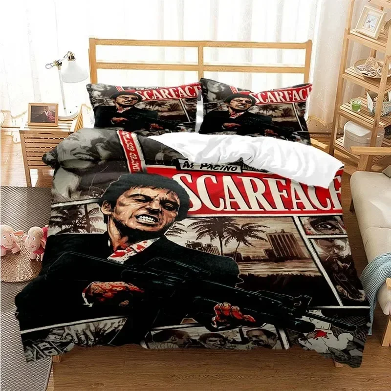 Linen Duvet Cover - Tony Montana Scarfaces beddengoedset met print,